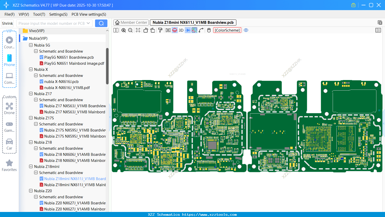 Nubia Z18mini NX611J_V1MB Boardview